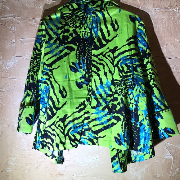 Berek Green Colorful Bright Jacket Size Large - Picture 6 of 8